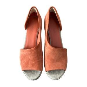 Vince Gaelan Espadrille Wedge Heel Sandals Coral Orange size 6